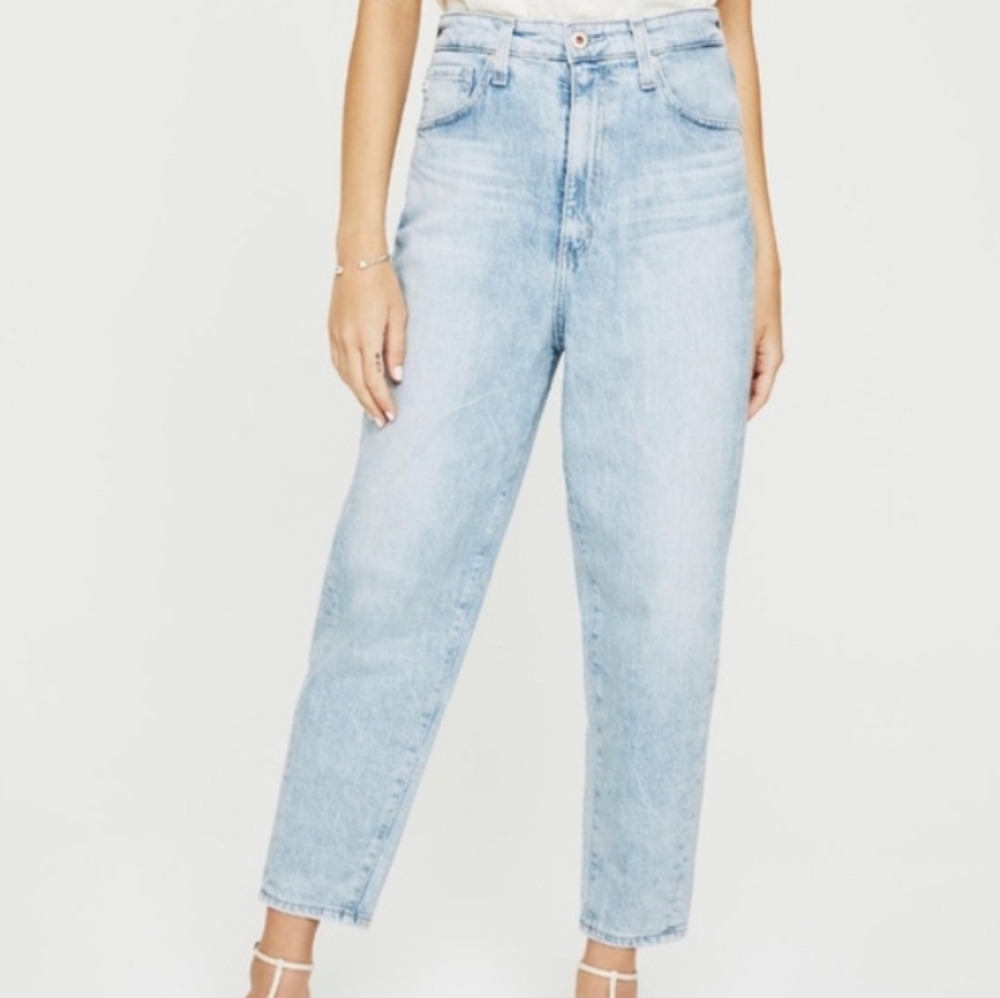 AG Renn Super High Cropped Jeans Barrel Cut Tapered Bottom